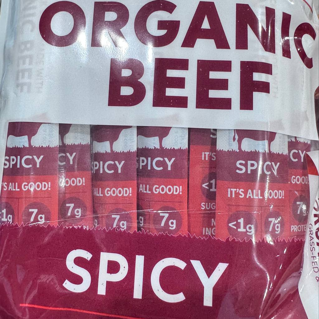 KOOEE! Organic Beef Snack Sticks - Spicy (250g - 10 Pack)