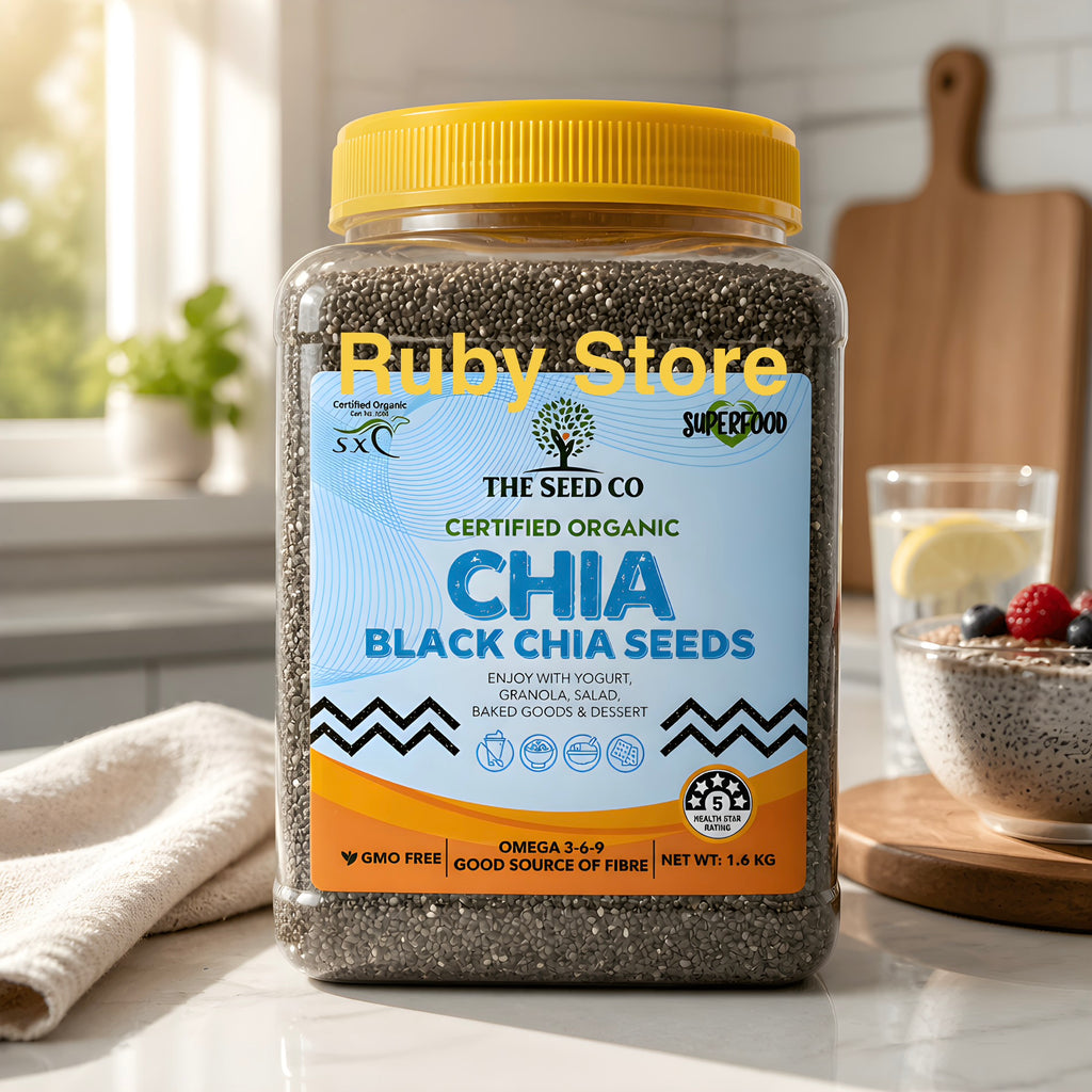 The Seed Co Certified Organic CHIA 1.6kg Black Chia Seeds GMO Free Omega 3-6-9