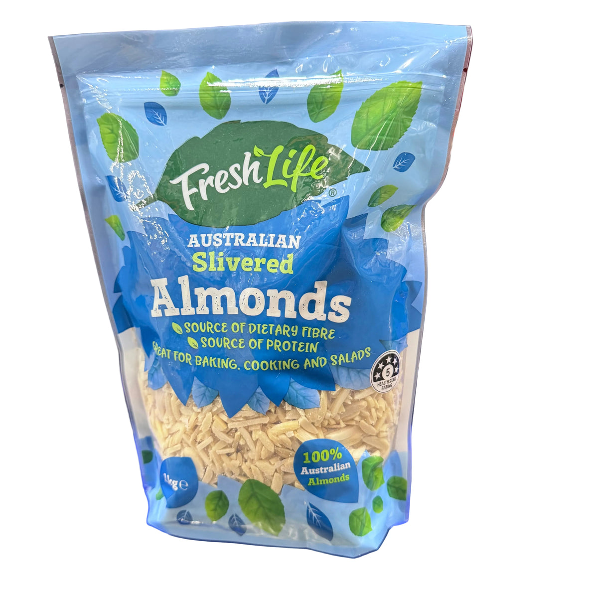FreshLife Australian Slivered Almonds 1kg - 100% Australian Almonds
