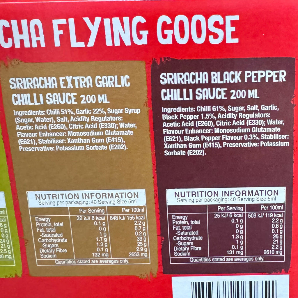 Flying Goose Sriracha Mixed Pack 6 x 200ml - Thai Hot Sauce Variety Set