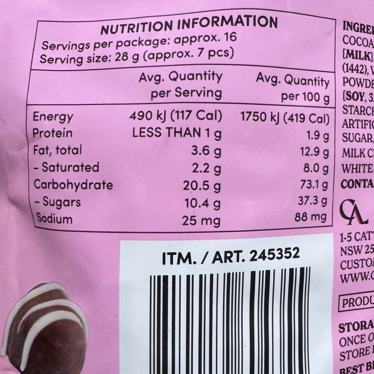Alli & Rose Strawberry Flavoured Smoochies Milk Chocolate Gummy Candy 450g