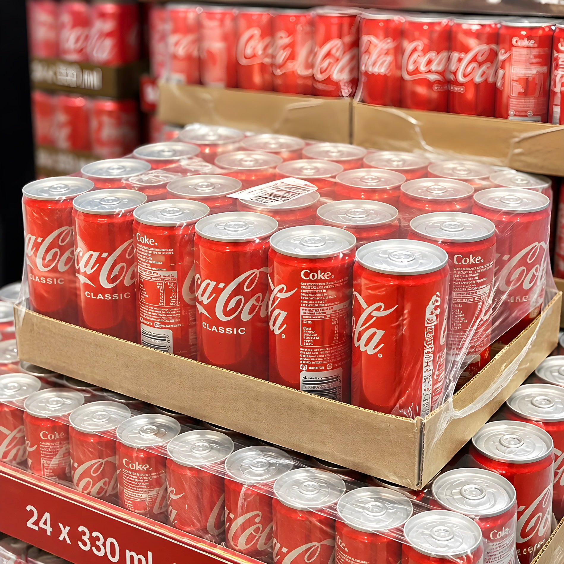 Coca - Cola Mini Classic Soft Drink Cans 24 X 250ML Bulk Value Coke Pack