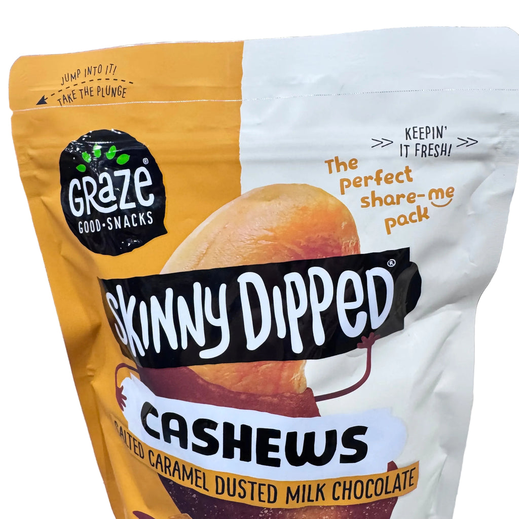 Graze Skinny Dipped Cashews Salted Caramel Milk Chocolate 460g