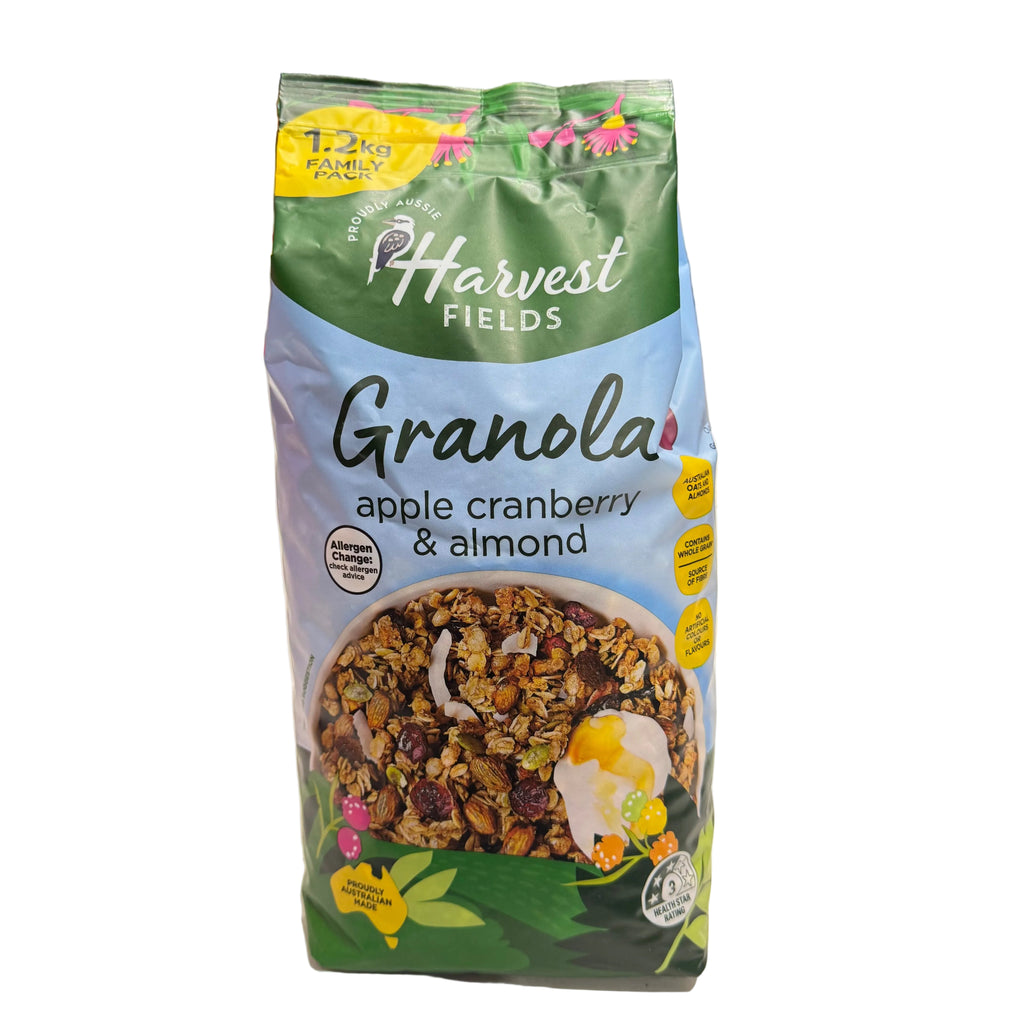 Harvest Fields Apple Almond & Cranberry Granola 1.2kg, Apple Cranberry & Almond