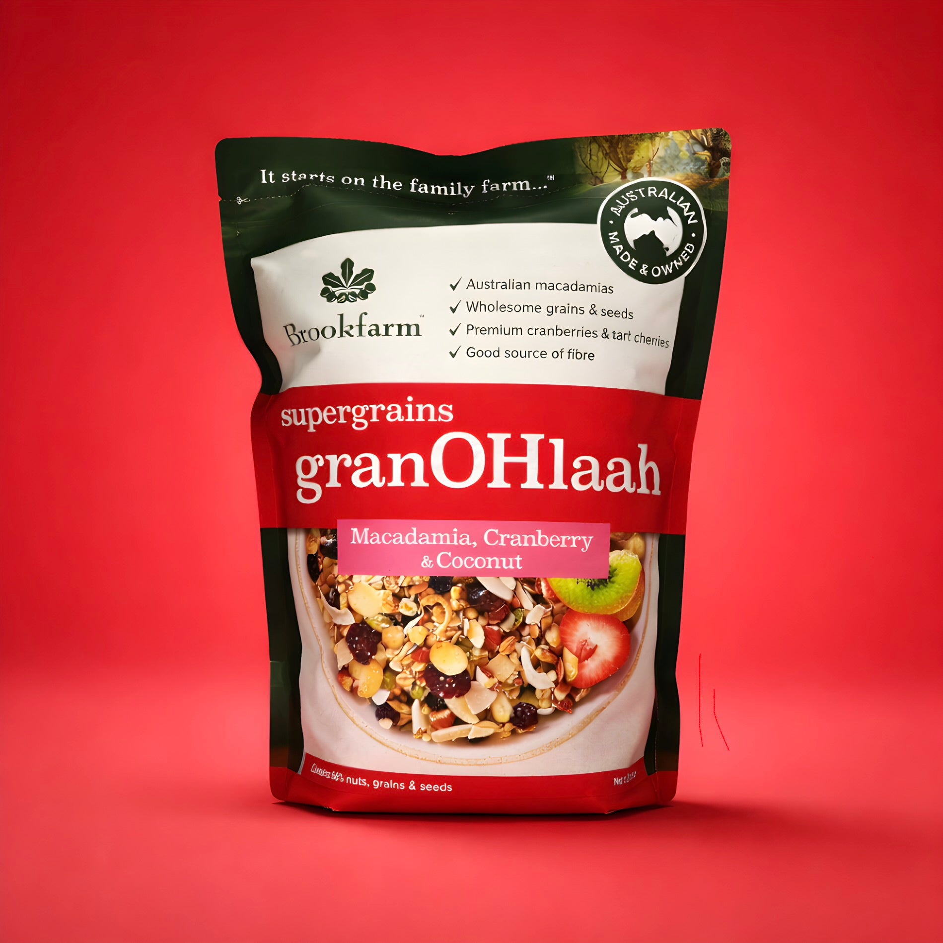 Brookfarm Supergrains GranOHlaah Macadamia Cranberry&Coconut 1.3kg, Seeds *NEW*