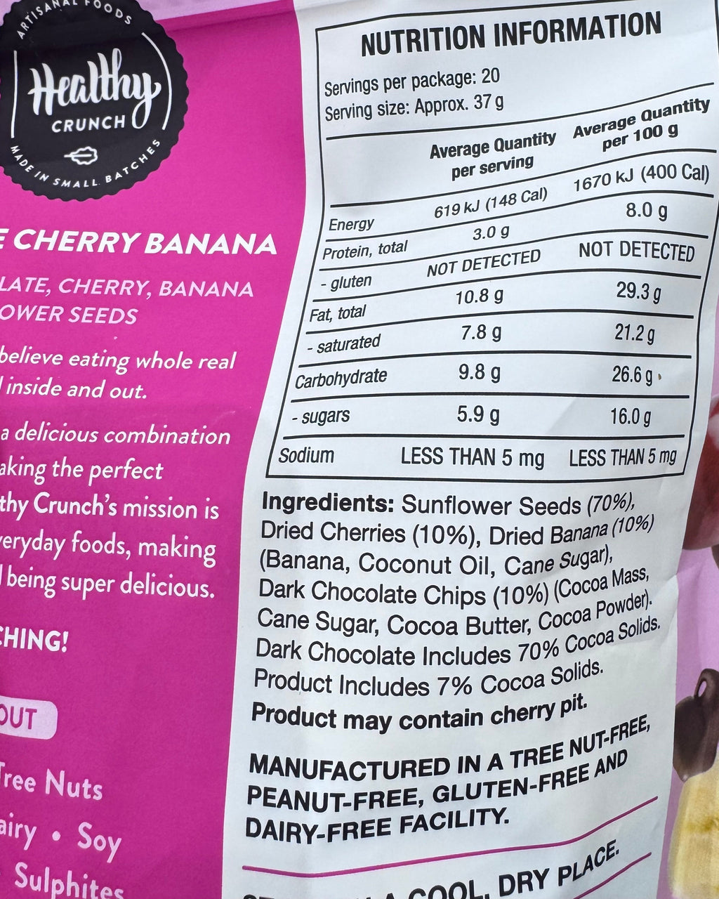Healthy Crunch Fruit & Seed Mix - Chocolate Cherry Banana 737g