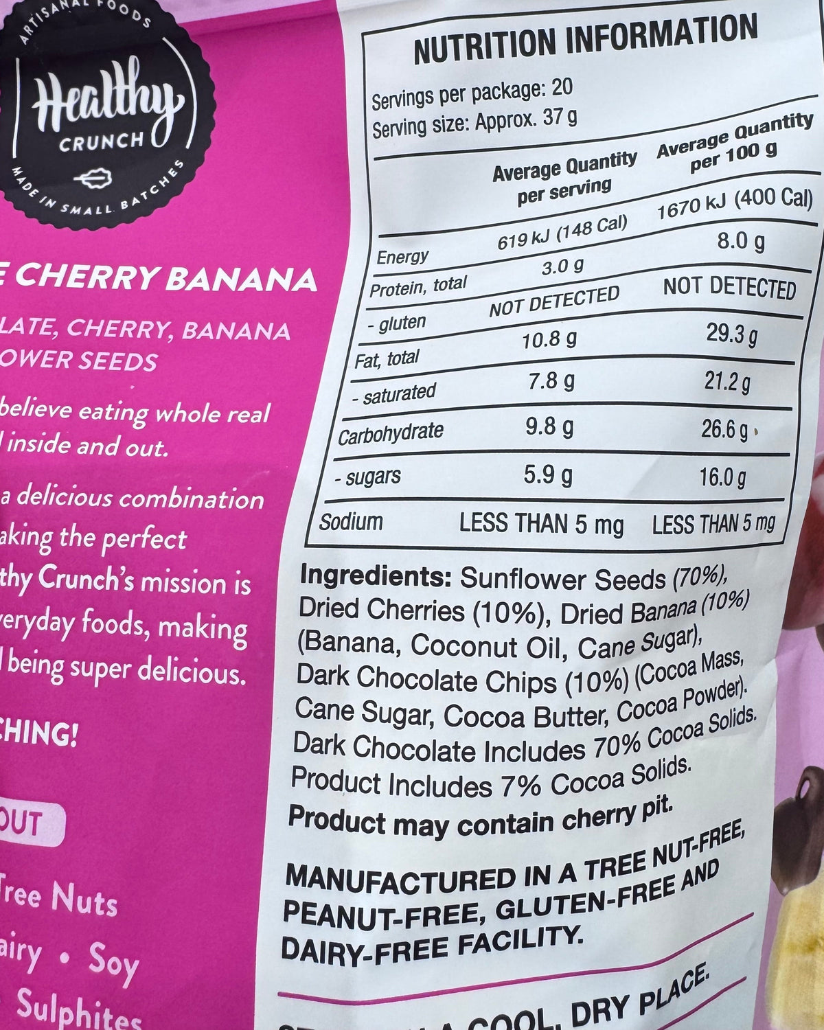 Healthy Crunch Fruit & Seed Mix - Chocolate Cherry Banana 737g