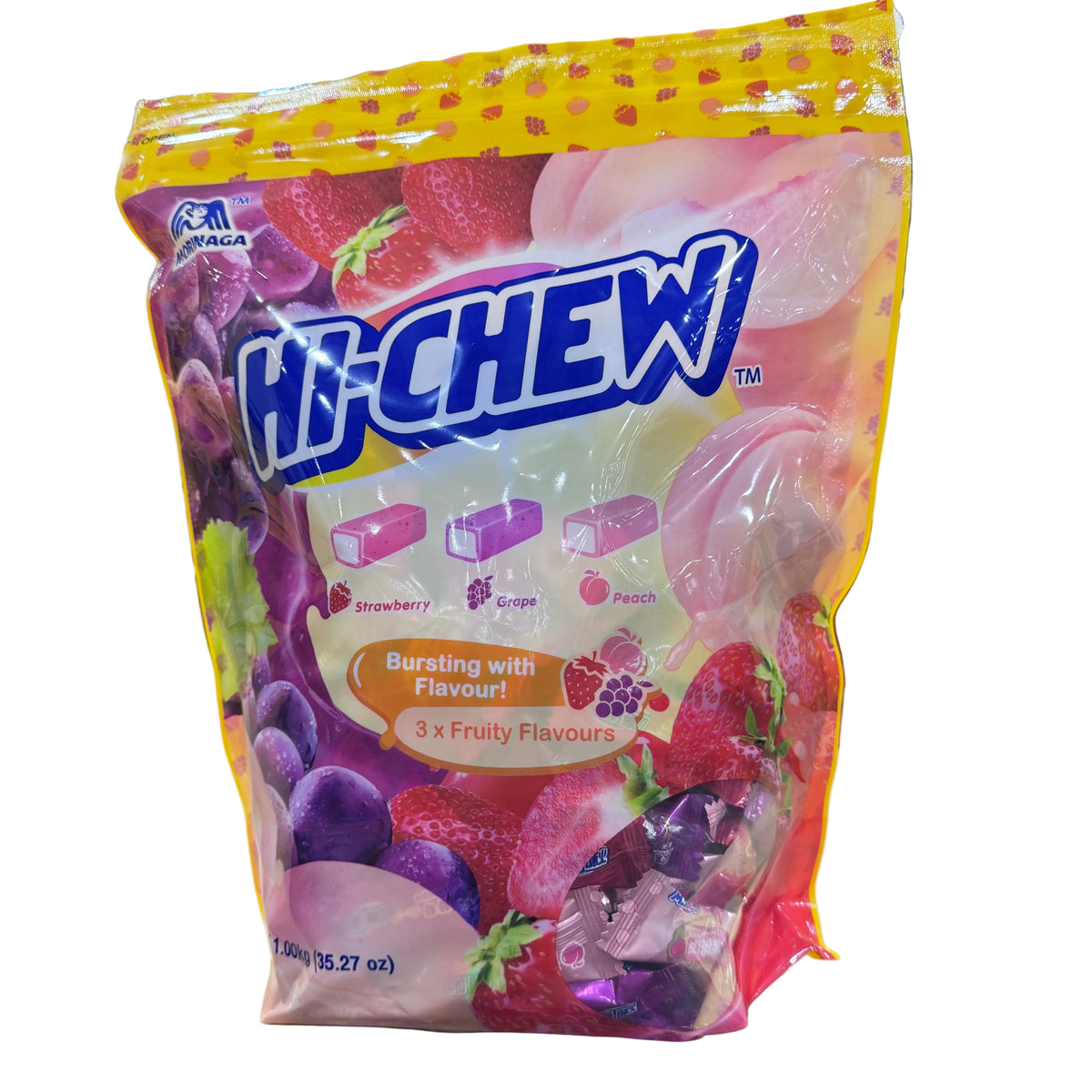 Hi-Chew Fruit Chews Party Bag 1kg (Strawberry, Grape, Peach)