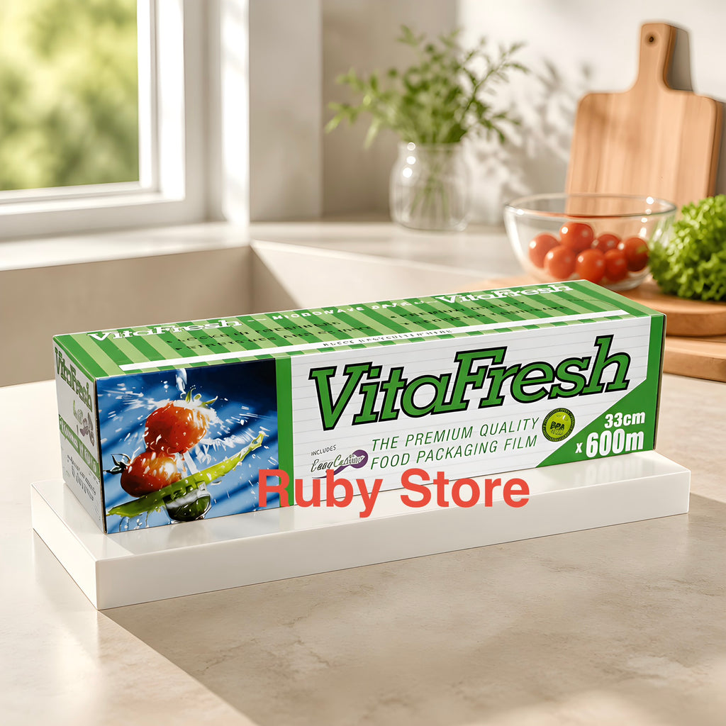 Vitafresh Cling Wrap Film 33cm x 600M Food Packaging Stretch with Slide Cutter