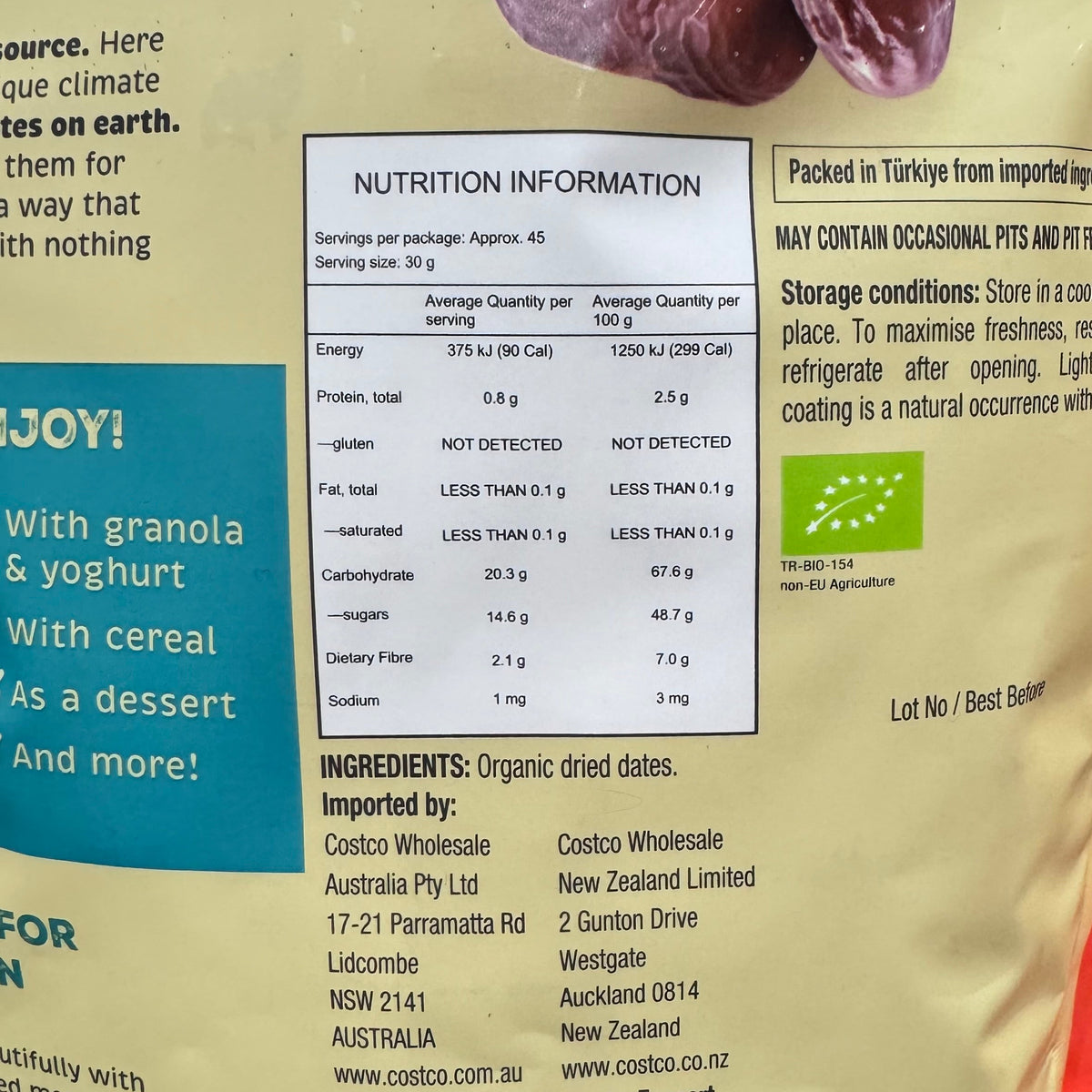 Sunny Fruit Organic Sun-Dried Pitted Deglet Nour Dates 1.36kg