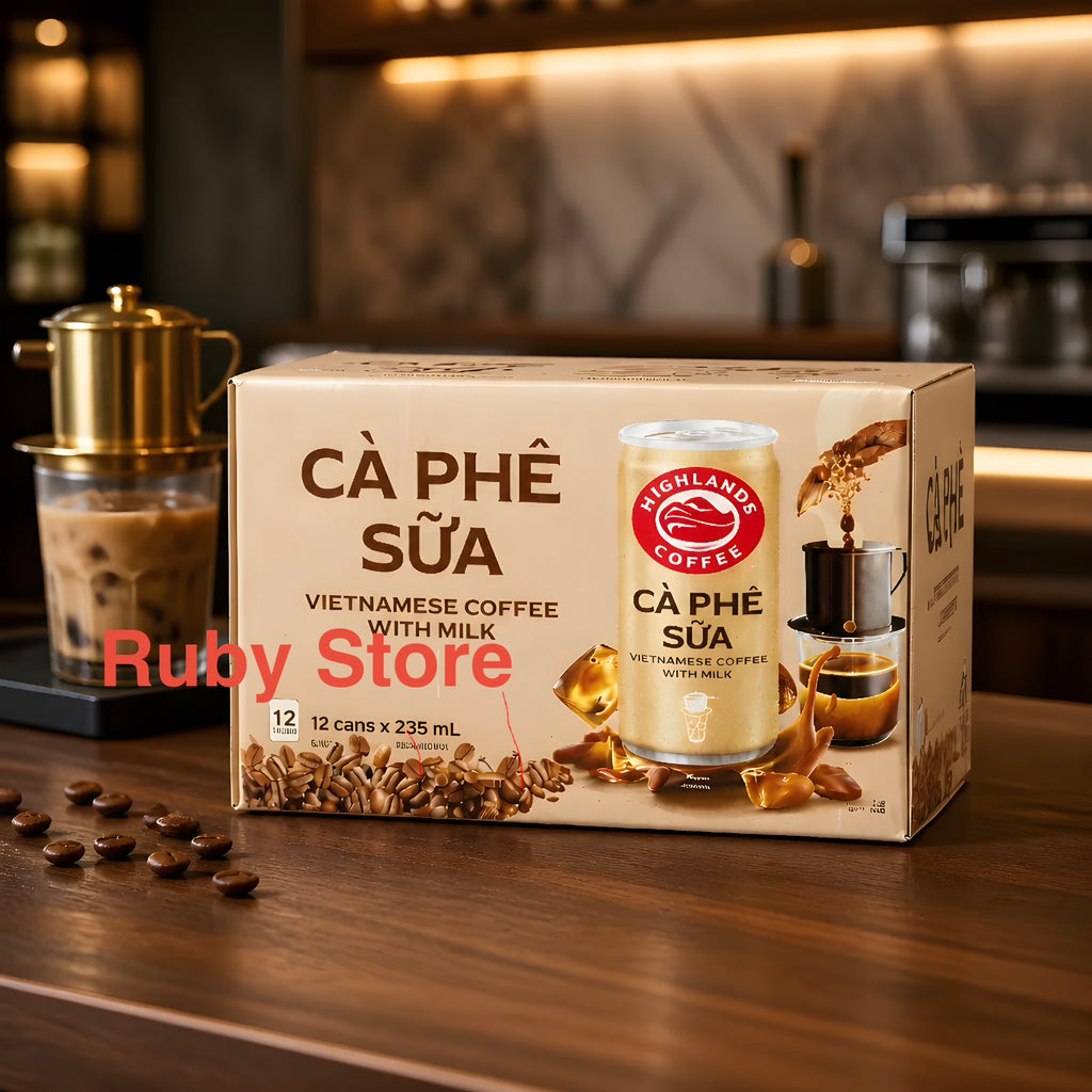 Highlands Vietnamese Coffee with Milk, Authentic Vietnamese Taste, Pack of 12