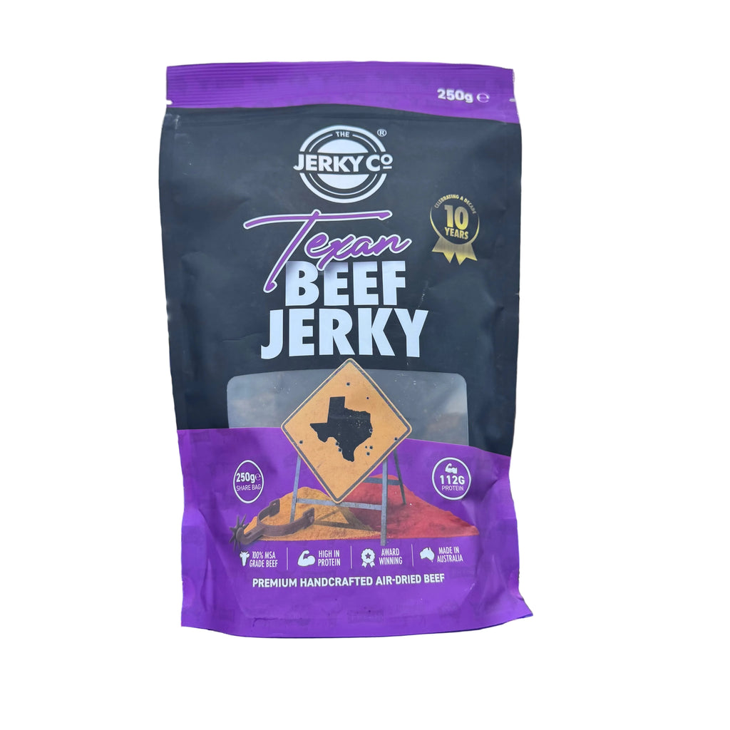 The Jerky Co Texan Beef Jerky 250g - Premium Australian MSA Beef