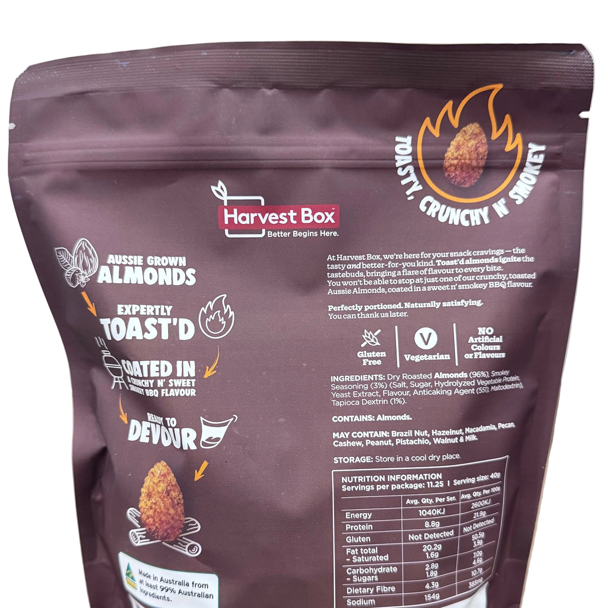 Harvest Box Toast'd Aussie BBQ Roasted Almonds 450g