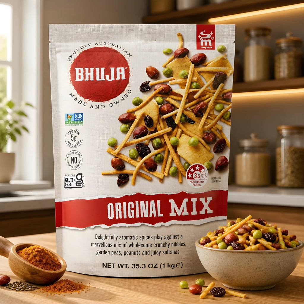 BHUJA Original Mix Large Peas & Peanut Gluten-Free Vegan Snack No Added MSG