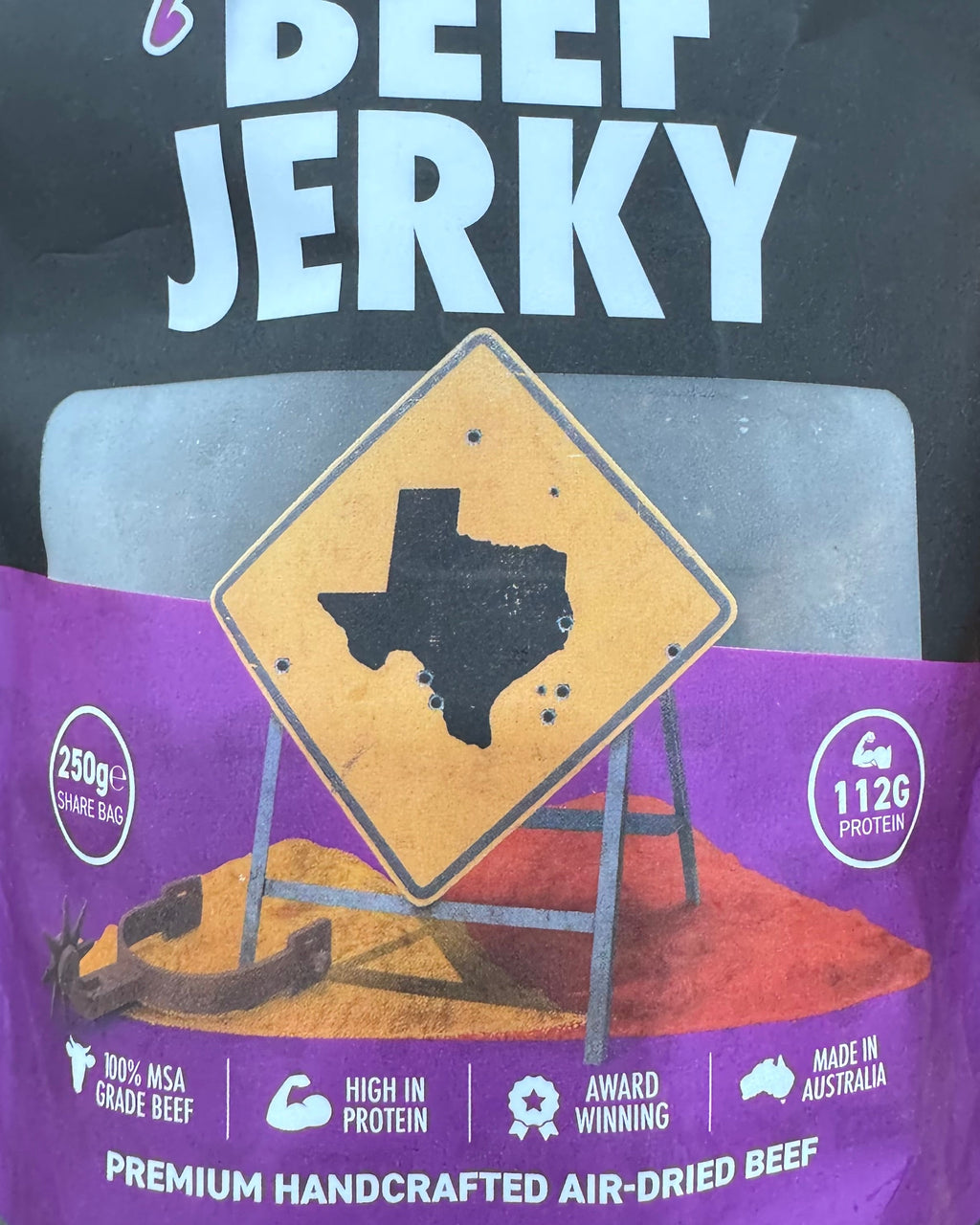 The Jerky Co Texan Beef Jerky 250g - Premium Australian MSA Beef