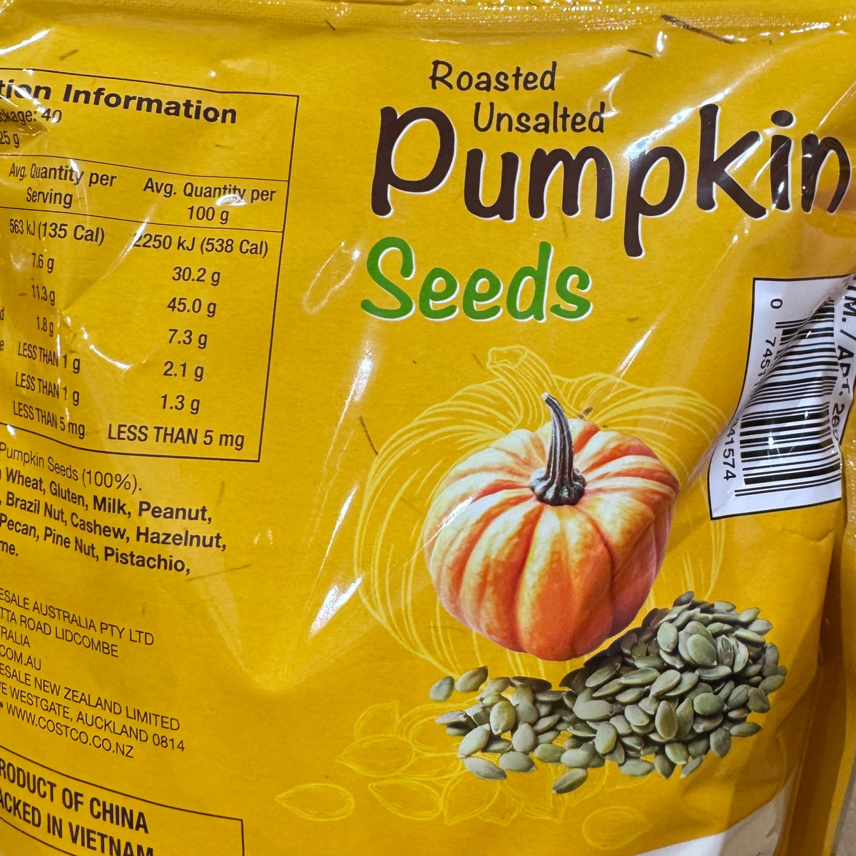 Roasted Unsalted Pumpkin Seeds 1kg – Healthy Snack Bag