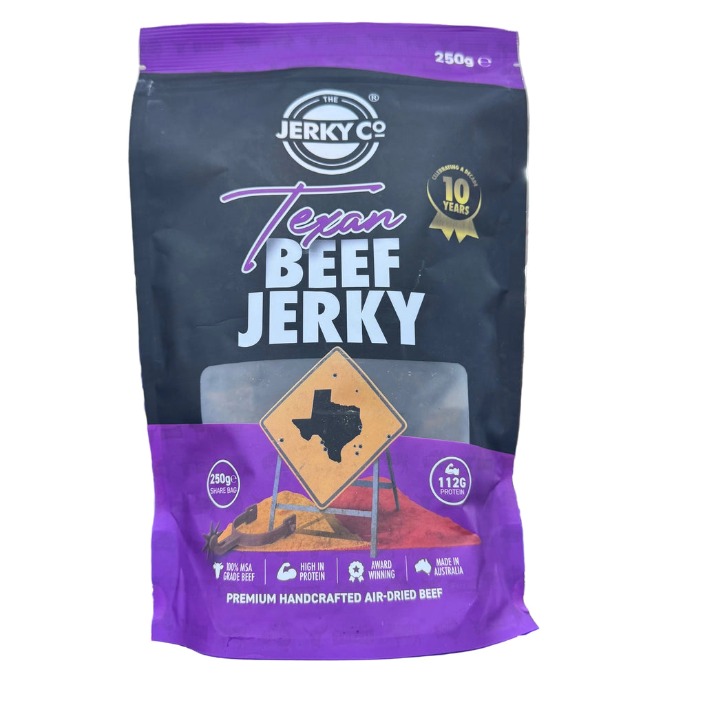 The Jerky Co Texan Beef Jerky 250g - Premium Australian MSA Beef