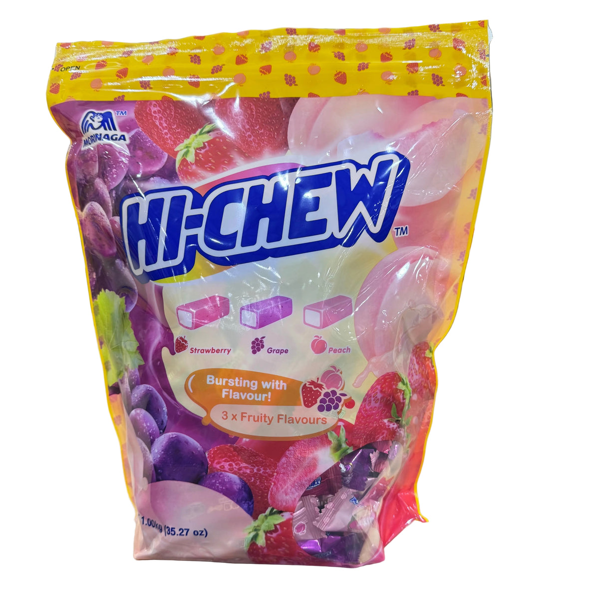Hi-Chew Fruit Chews Party Bag 1kg (Strawberry, Grape, Peach)