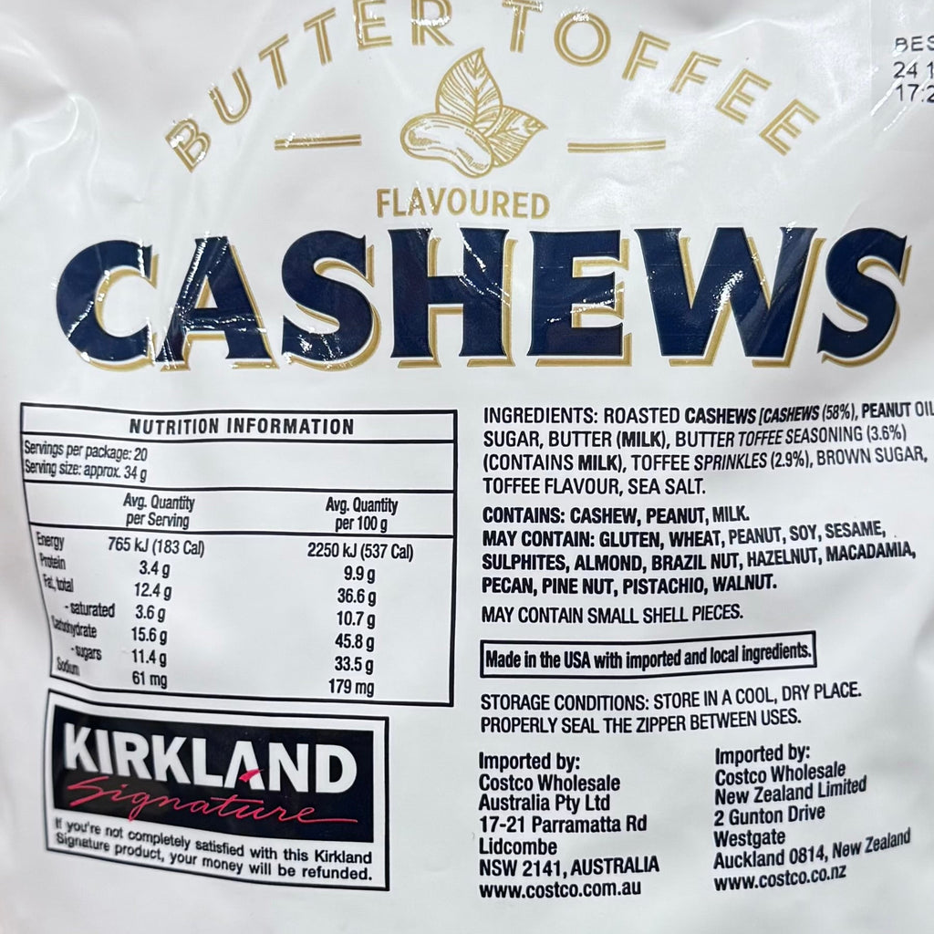 Kirkland Signature Butter Toffee Flavoured Cashews 680g