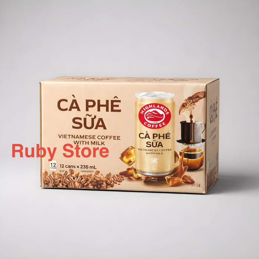 Highlands Vietnamese Coffee with Milk, Authentic Vietnamese Taste, Pack of 12