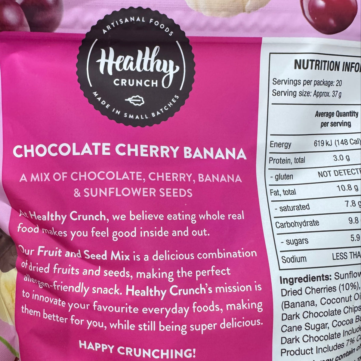 Healthy Crunch Fruit & Seed Mix - Chocolate Cherry Banana 737g