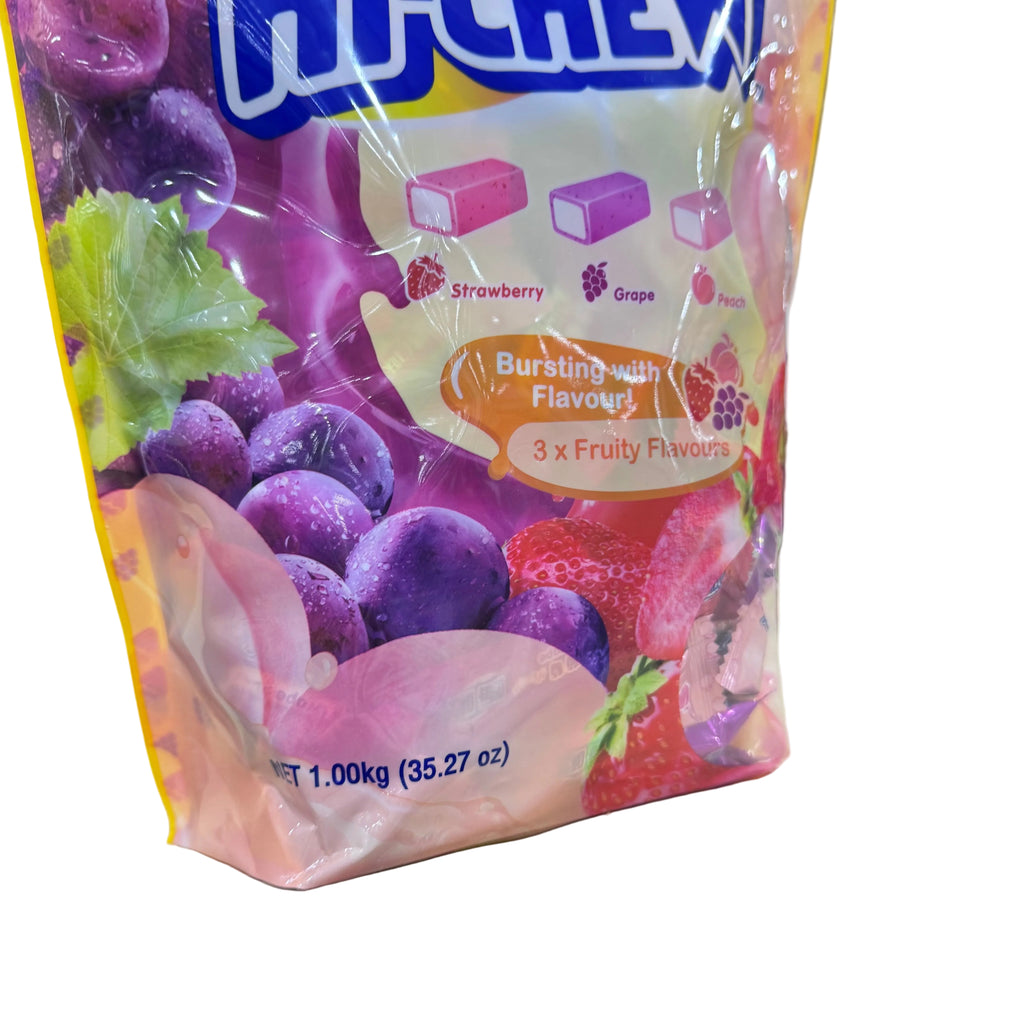 Hi-Chew Fruit Chews Party Bag 1kg (Strawberry, Grape, Peach)