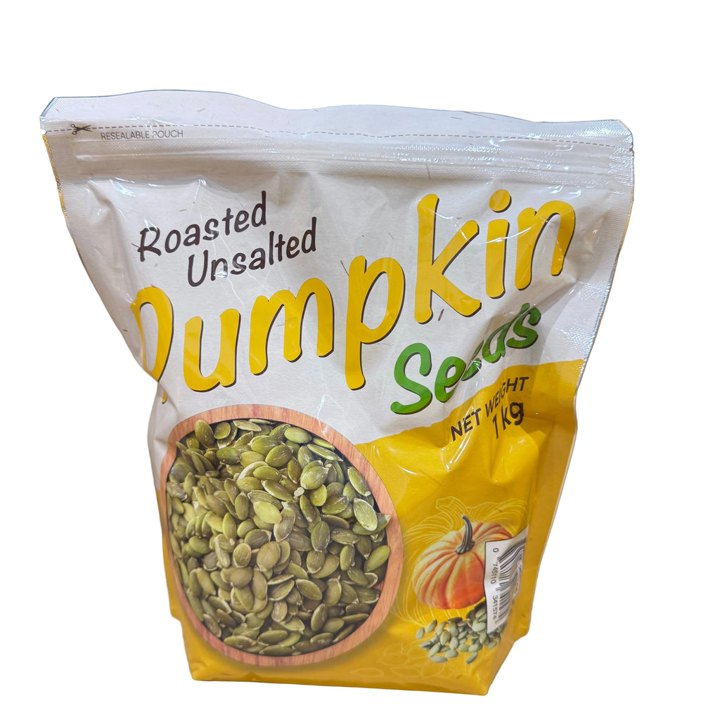 Roasted Unsalted Pumpkin Seeds 1kg – Healthy Snack Bag