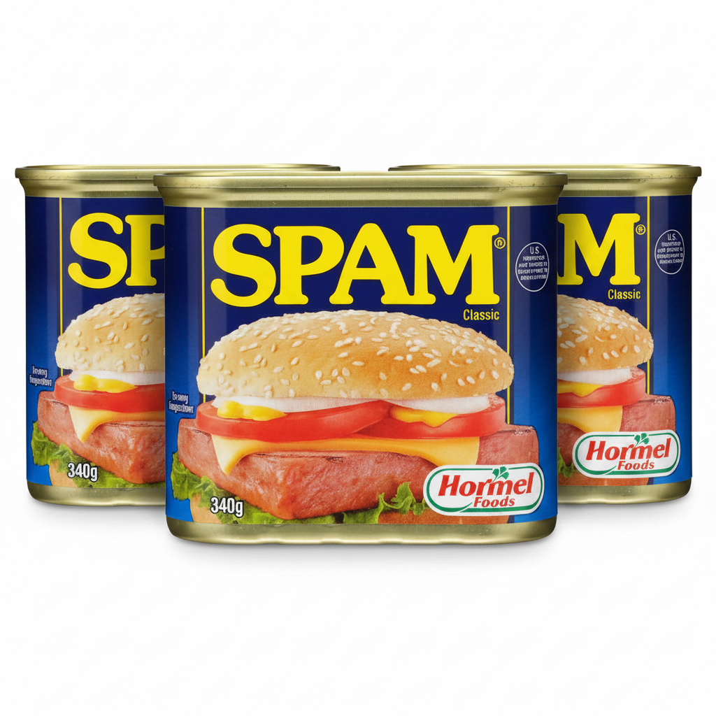 Spam Regular 3x340G Cans, Cook and Fry, Fully Cooked Canned Pork with ham,Simple