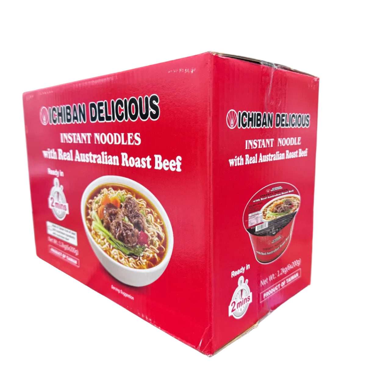 Ichiban Instant Noodle Bowls - Real Australian Roast Beef (6 Pack / 1.2kg)