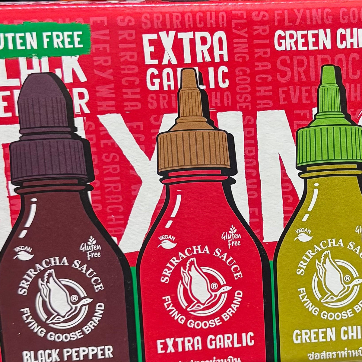 Flying Goose Sriracha Mixed Pack 6 x 200ml - Thai Hot Sauce Variety Set
