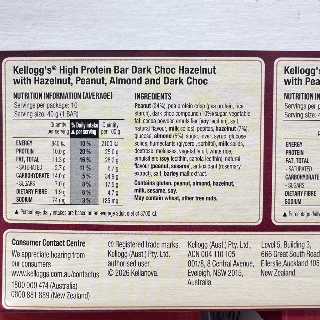 Kellogg’s High Protein Bars 20 Pack (830g) - Dark Choc & Berry Nut