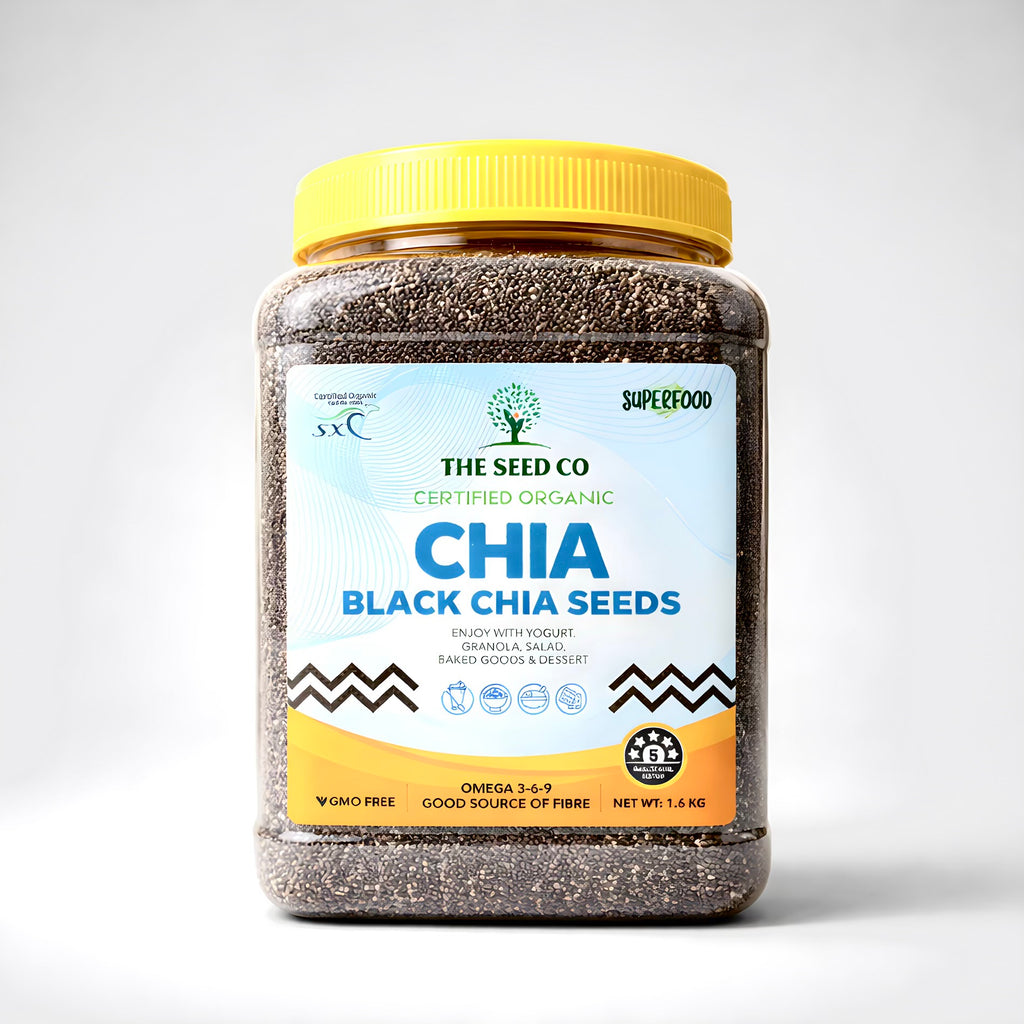The Seed Co Certified Organic CHIA 1.6kg Black Chia Seeds GMO Free Omega 3-6-9