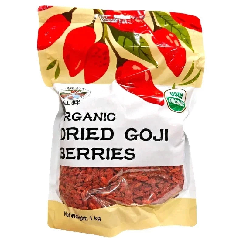 Red Side Organic Dried Goji Berries 1kg - No Artificial Colour / Flavour