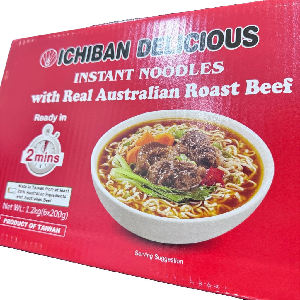 Ichiban Instant Noodle Bowls - Real Australian Roast Beef (6 Pack / 1.2kg)