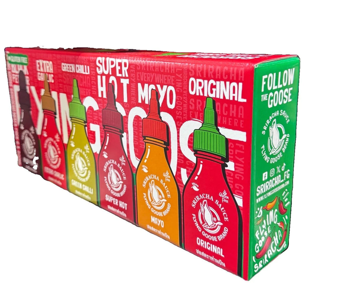 Flying Goose Sriracha Mixed Pack 6 x 200ml - Thai Hot Sauce Variety Set