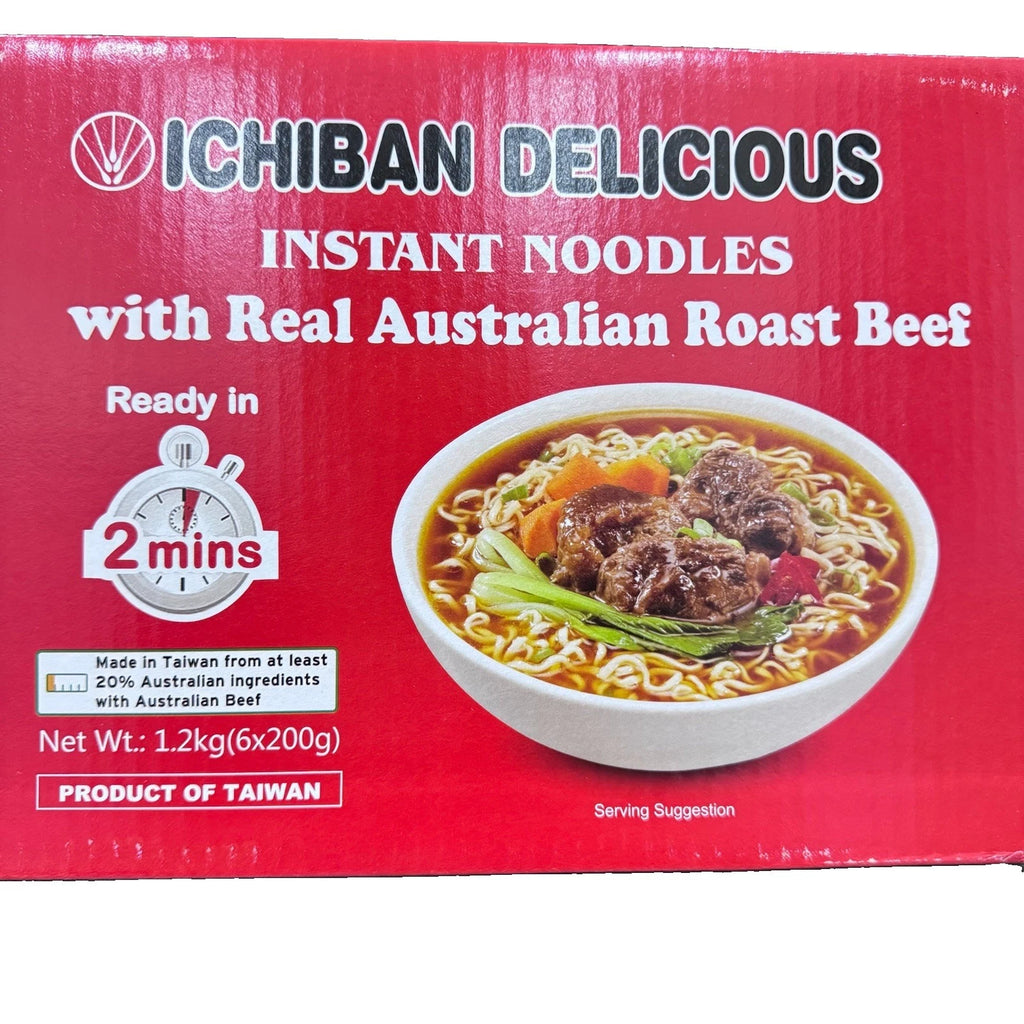 Ichiban Instant Noodle Bowls - Real Australian Roast Beef (6 Pack / 1.2kg)