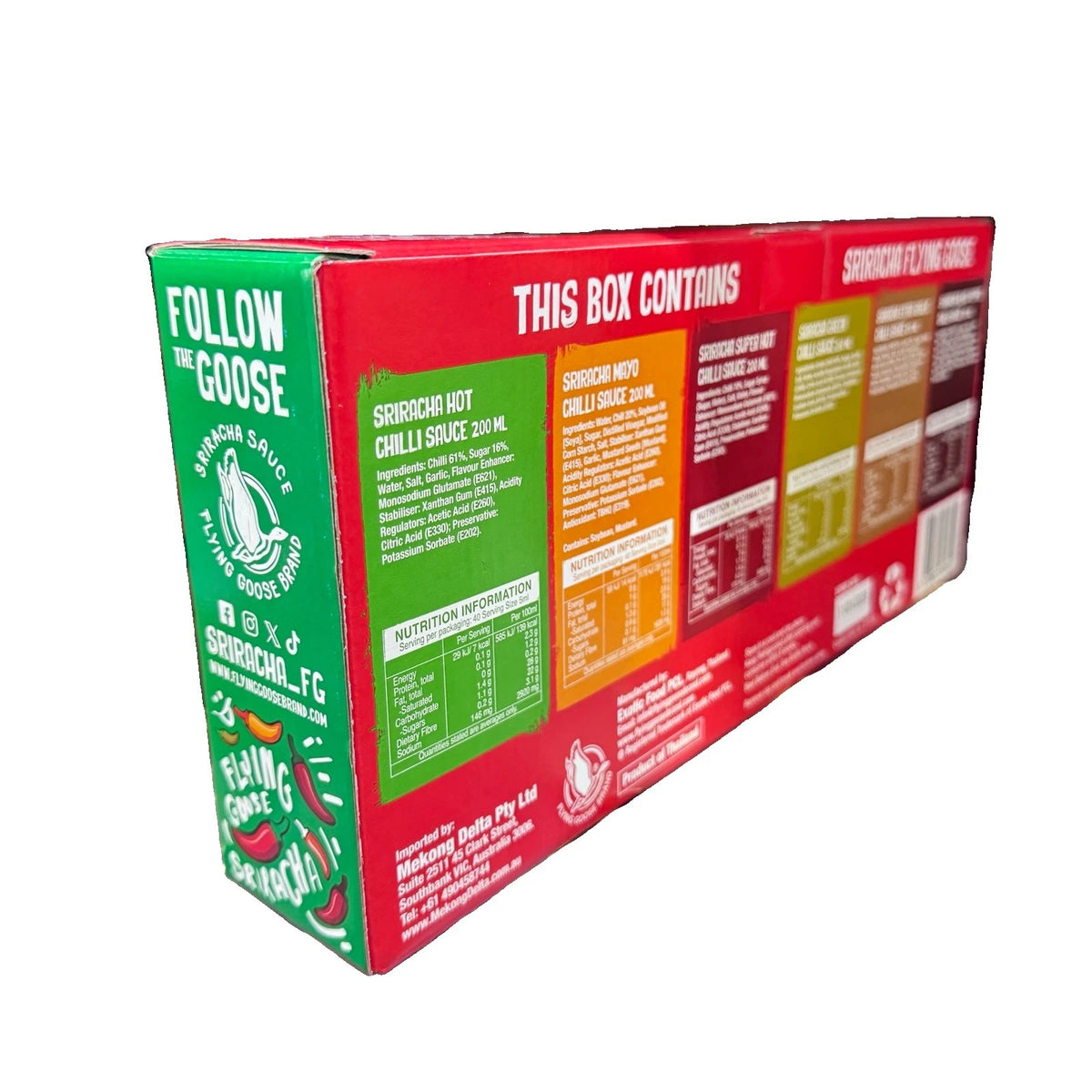 Flying Goose Sriracha Mixed Pack 6 x 200ml - Thai Hot Sauce Variety Set